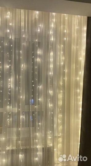 Новогодняя гирлянда штора