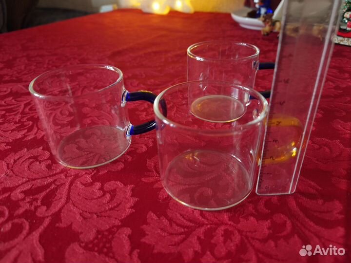 Чашки для чая и кофе для кукол стеклянные