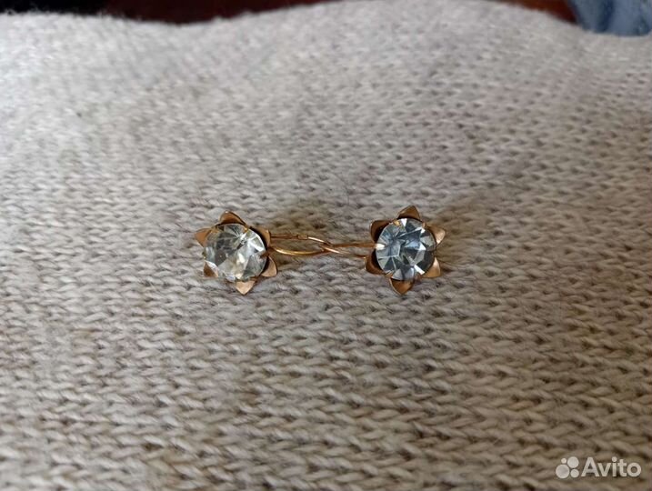 Позолоченные серьги СССР