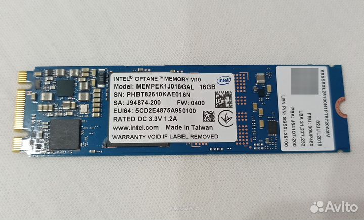SSD Intel Optane 16GB NVMe M.2