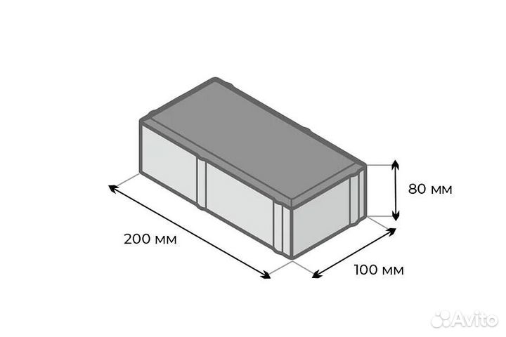Тротуарная плитка / Брусчатка Стандарт Красный 80