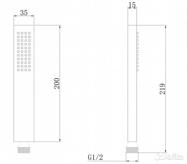 Душевая лейка abber AF0050B латунь, черный