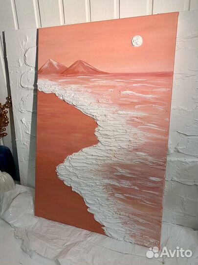 Картина Море текстурная на холсте