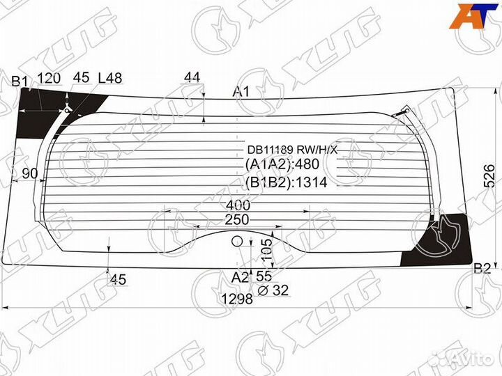 Стекло заднее Jeep Compass MK рестайлинг 2