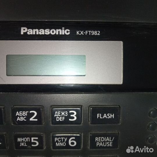 Телефон - факс panasonic kx-ft982+3 рулона бумаги