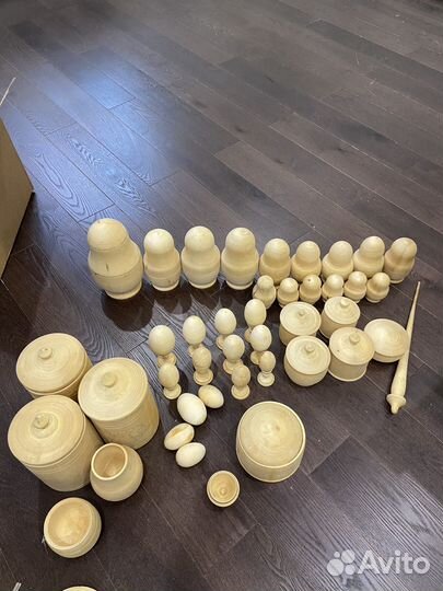 Деревянные заготовки матрешек, яиц, шкатулок