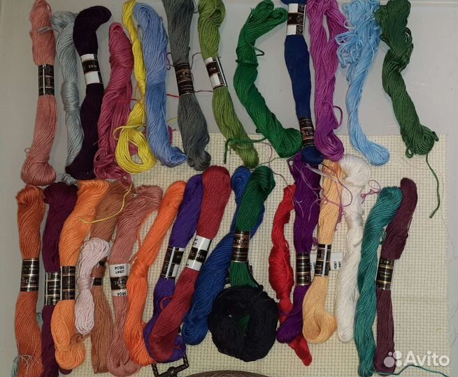 Пяльца для вышивания и нитки мулине