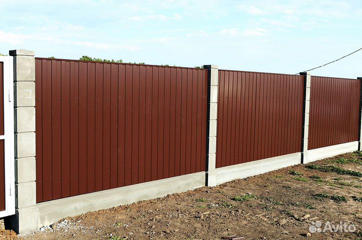 Забор из профнастиал, Откатные ворота