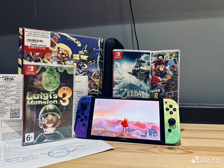 Nintendo switch oled / гарантия / новая / игры
