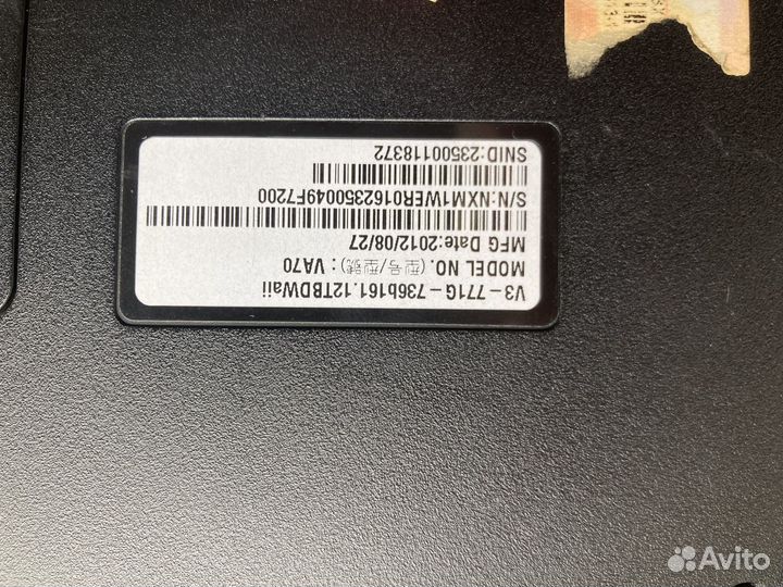 Ноутбук Acer aspire v3-771G