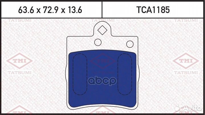 Колодки тормозные дисковые задние TCA1185 tatsumi