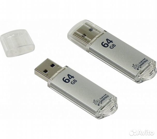 Флеш-накопитель Smartbuy V-Cut USB 3.0 64GB, сереб