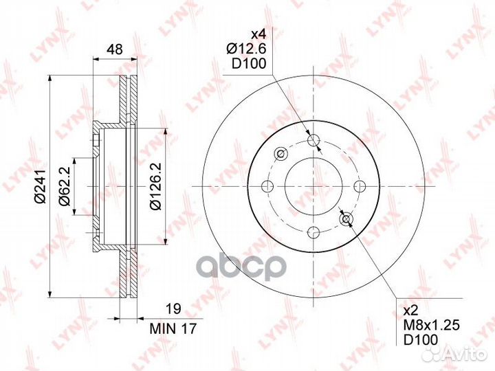 Диск тормозной перед BN1539 lynxauto