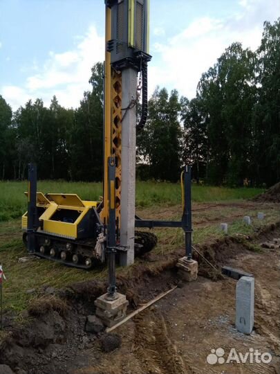 Монтаж забивных жби свай, жби сваи