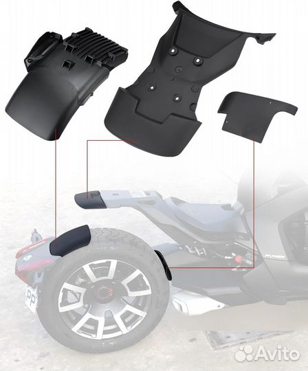 Брызговик (комплект) GorillaWorks для CanAm Ryker
