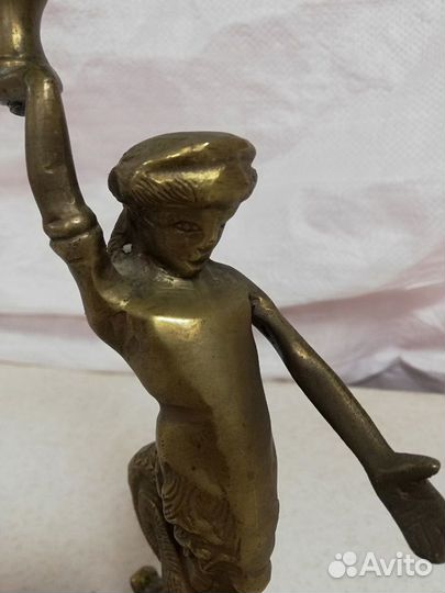 Подсвечник старинный из бронзы 