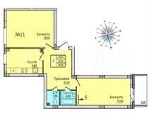 2-к. квартира, 66,8 м², 10/12 эт.