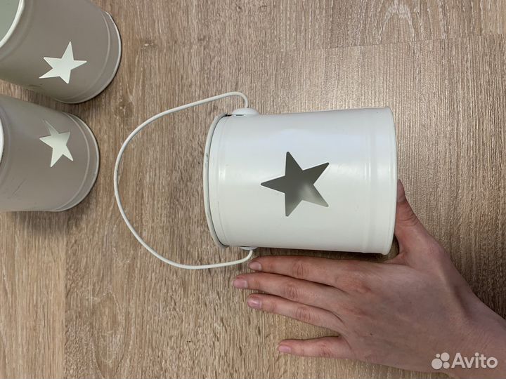 Подсвечники жестяные с ручками