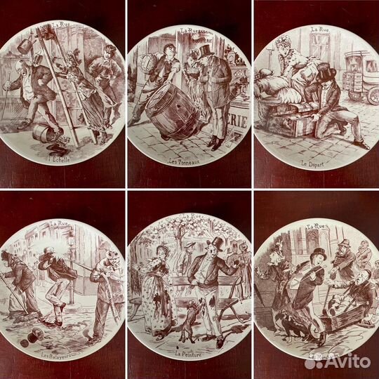 Серия фарфоровых тарелок,Франция