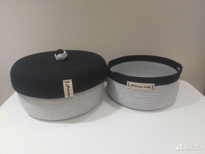 Корзина из хлопкового шнура