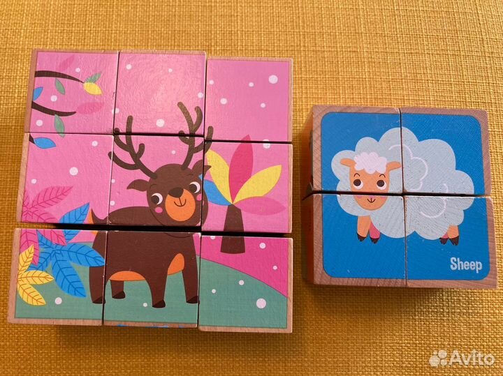 Кубики пазл деревянные elc abc