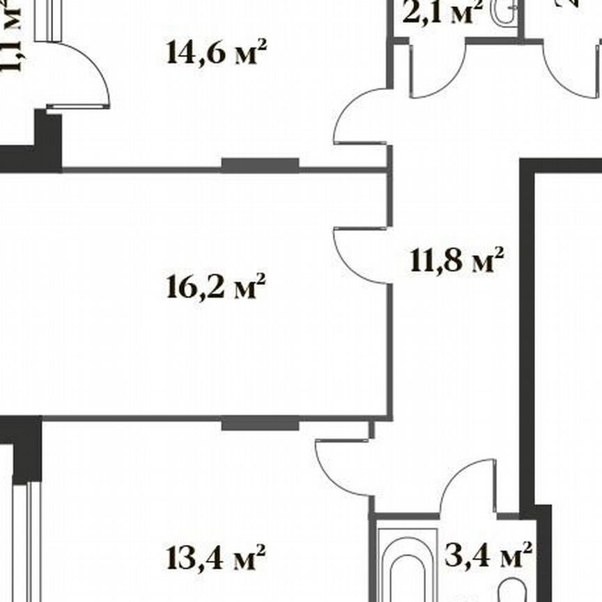 2-к. квартира, 63,7 м², 2/6 эт.