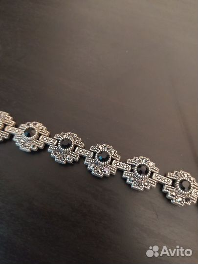 Новый набор бижутерии серебро серёжки браслет бусы