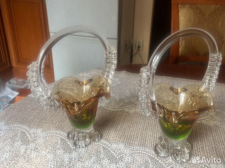 Парные вазы-конфетницы,1300 за обе