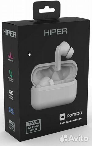 Наушники беспроводные TWS Hiper Alpha PX8