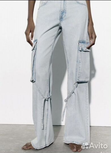 Zara женские джинсы карго