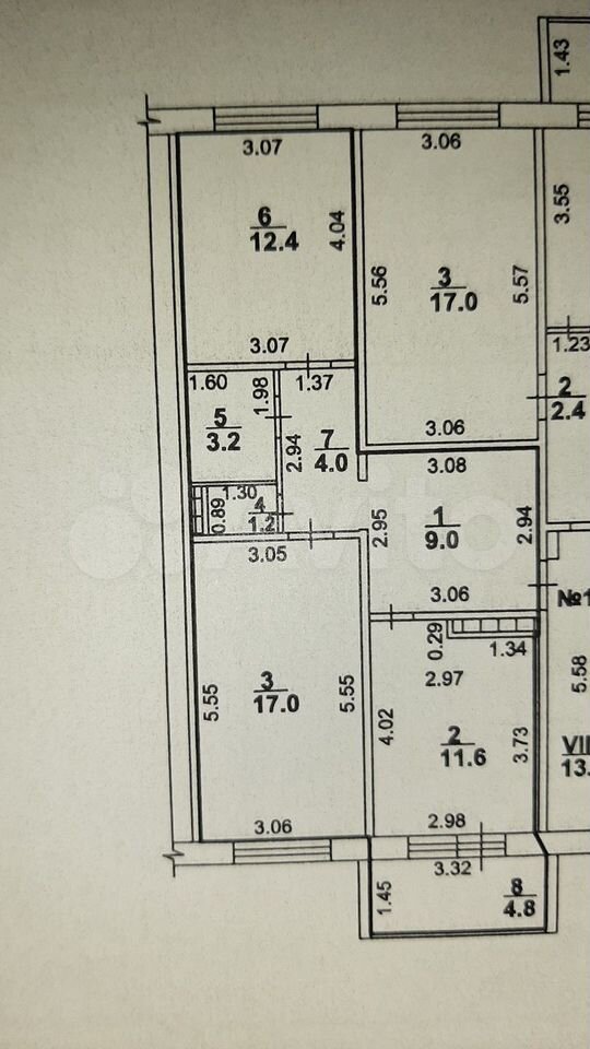 2-к. квартира, 60,8 м², 3/9 эт.