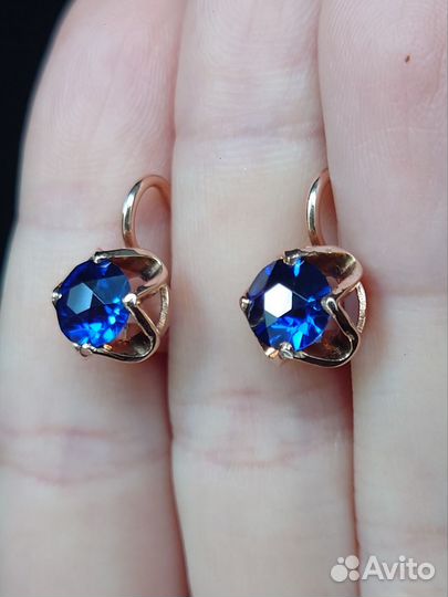 Золотые серьги СССР тюльпаны