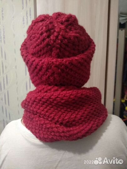 Комплект зимний шапка и снуд