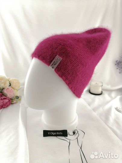 Шапка бини женская Фуксия