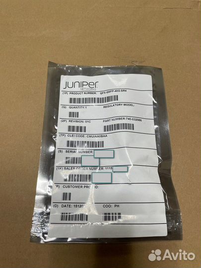 Модуль Juniper QFX-qsfp-40G-SR4 (новый)