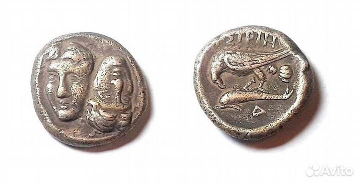Трихемиобол Греция Истрия 400-329гг до н э Серебро
