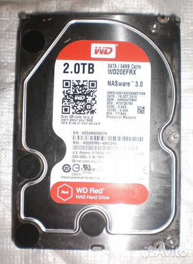 HDD WD20efrx, WD, 2 Тб, SATA