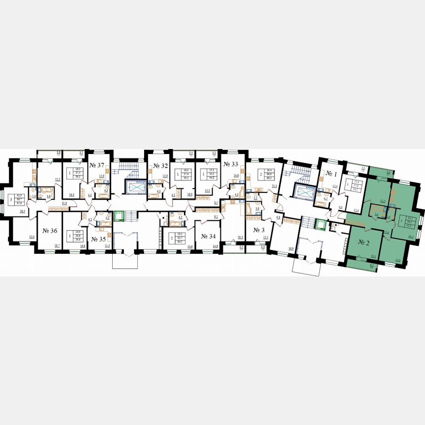 3-к. квартира, 92,5 м², 1/8 эт.
