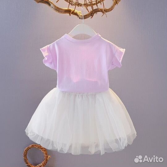 Детский набор платье и футболка,110,120,130 размер