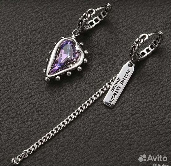 Серьги асимметричные под серебро