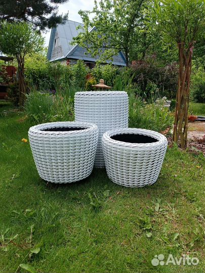 Комплект кашпо цилиндр уличный