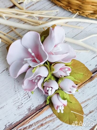 Украшения для волос цветы ручная работа