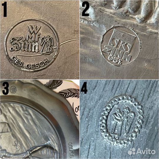 Оловянная тарелка винтаж в коллекцию разные