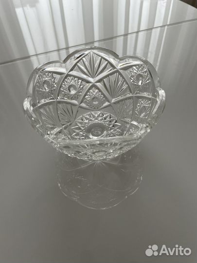 Хрустальная ваза диаметр 14 см
