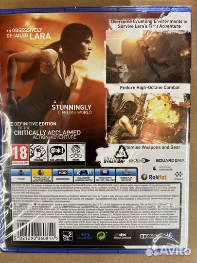Tomb Raider Definitive Edition диск для PS4 новый