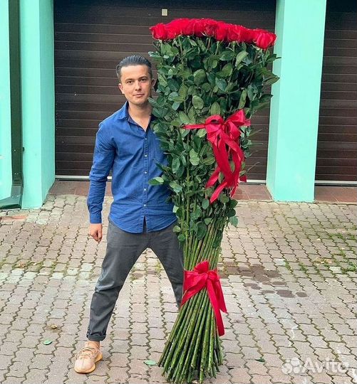 Высокие метровые розы Букеты Доставка