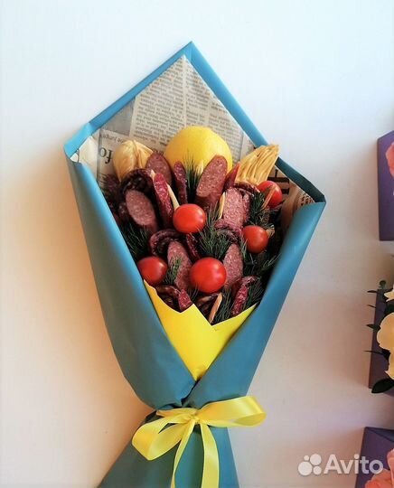 Букеты из колбасы и сыра вкусный подарок Казань