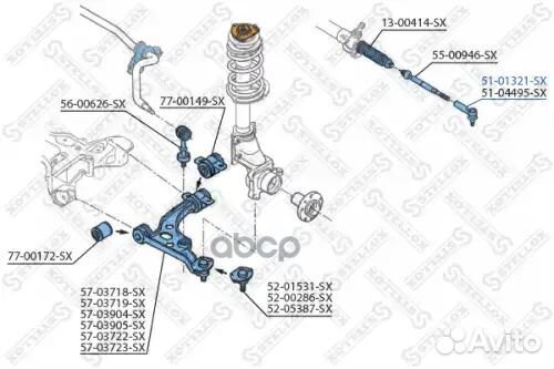 Наконечник рулевой тяги fiat ducato 94- 5101321sx