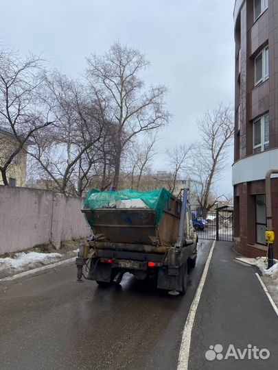 Вывоз мусора контейнером, газель, самосвал