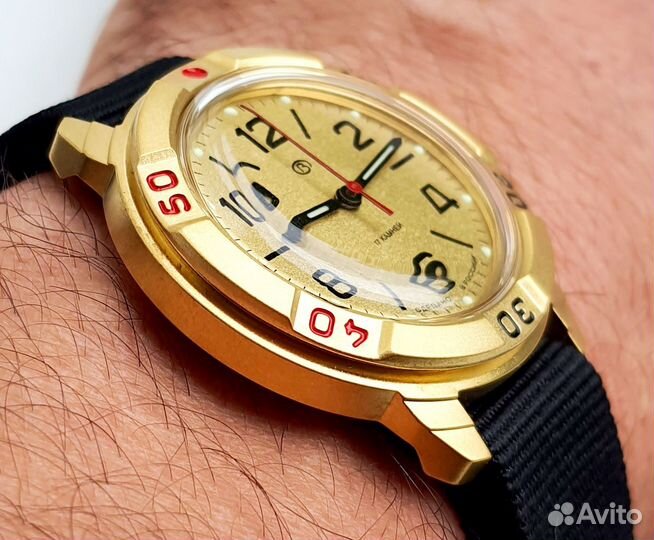 Часы Восток командирские латунь 11В